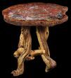 Arizona Rainbow Petrified Wood Table With Wood Base #94516-2
